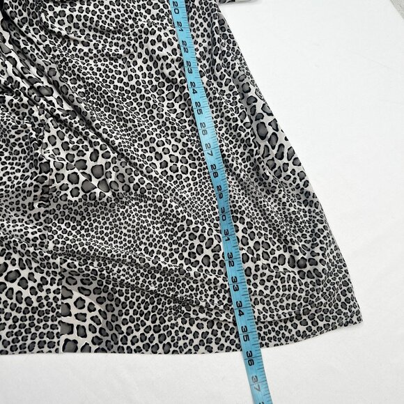 Norma Kamali Cheetah Print Twist Dress Stretch Jersey Grey Animal Print Large - Picture 6 of 10